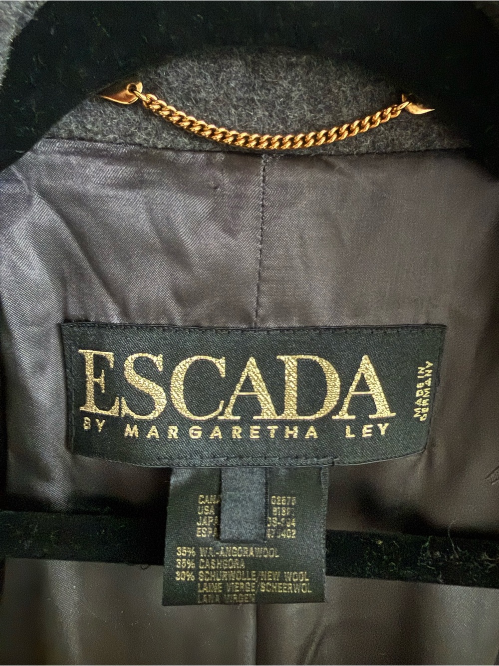 Vintage ESCADA Women's Cashgora Angora Wool Single-Button Blazer 14/XL - Picture 5 of 13